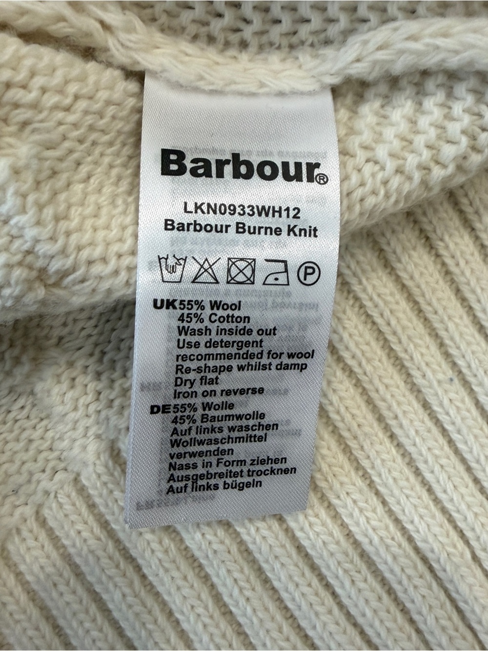 Barbour Womens Burne Knit Sweater in Off White Size XL - Picture 6 of 8
